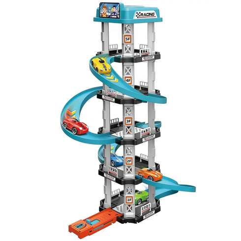 Игрушечный трек парковка Childrens Rail Car MH2004 Щенячий патруль 105 деталей 3 машинки