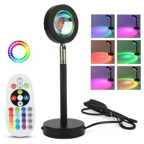 Sunset Lamp проекционный светильник заката, рассвета, USB led Lamp , свет радужный, фиолетово-бирюзовый