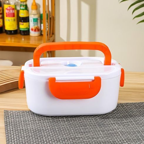 Ланчбокс з підігрівом їжі 12V Electric lunch box / Ланч-бокс від прикурювача Помаранчевий