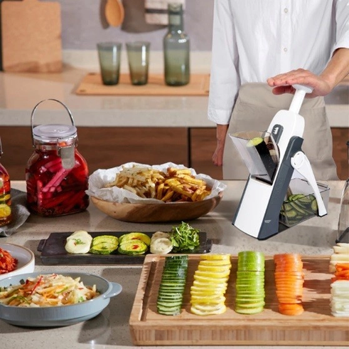Терка для овощей Brava Spring Slicer Ресторанное качество нарезки овощей на вашей кухне, серый