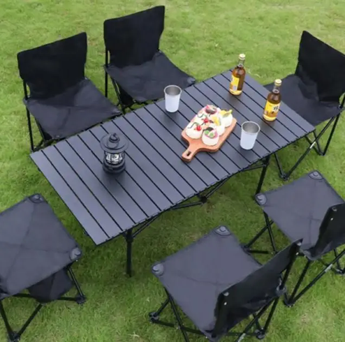 Складаний туристичний стіл 95&times;55 см + 6 стільців