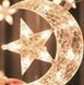 Светодиодная новогодняя гирлянда штора Звезда на месяце с пультом 12 предметов Белый