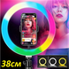 Не працюють частина діодів Кільцева LED лампа RGB MJ38 38см 220V 1 крепл.тел USB + пульт, Разноцветный