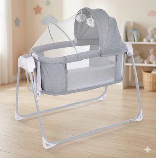 Многофункциональная люлька Mastela Deluxe 4 в 1 / Комфортная безопасная детская кроватка / Лыжка для малыша с функцией качания