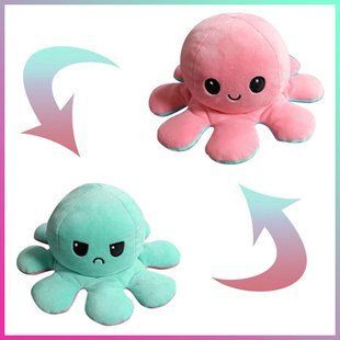 Мягкая игрушка Fancy Осьминог-перевёртыш 20 см Розовый/Мятный