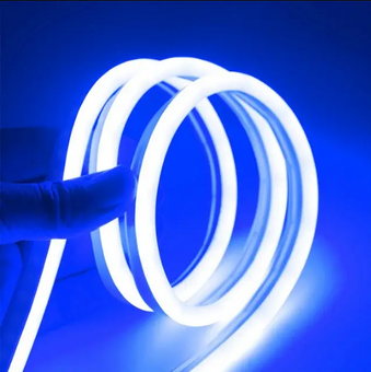 Світлодіодна стрічка комплект із блоком живлення 12в 5а силіконова вологозахищена LED NEON 0729 5M, Темно-синій