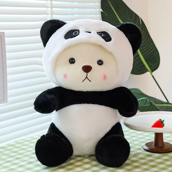 М'який плюшевий ведмедик в костюмі, Іграшка-Антистрес панда 80см