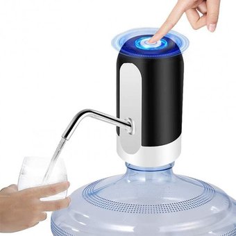 Электрическая помпа для бутилированной воды Automatic water dispenser с подсветкой на бутыль 19 л Черный, Черный