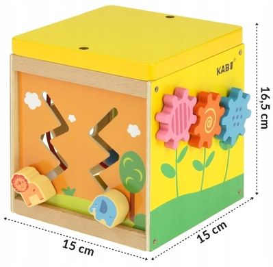 Развивающая игрушка: сортер бизиборд "Бизикуб мятный 5 в 1", деревянный, Монтессори, Разноцветный