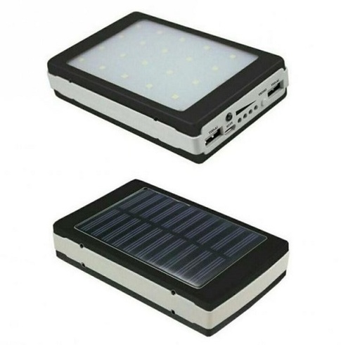 Портативная зарядка Power Bank Metal Led Solar 20000 mah Солнечная панель + Фонарь