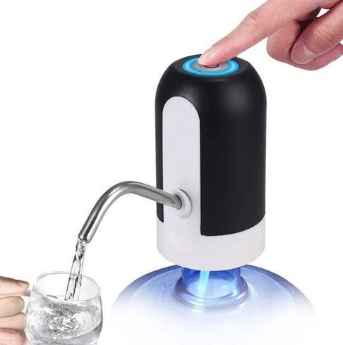 Электрическая помпа для бутилированной воды Automatic water dispenser с подсветкой на бутыль 19 л Черный, Черный