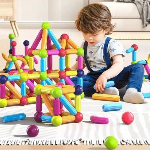 Магнитный конструктор 26 палочек, 10 шариков SKY Magnetic Sticks, цветной