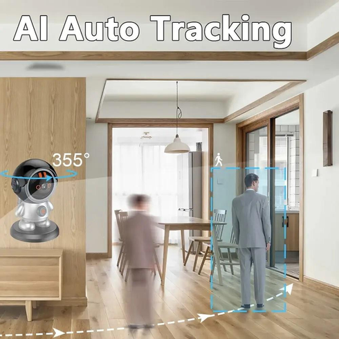 Поворотная беспроводная видеокамера Wi-Fi-видеоня 2K ART 8936 с датчиком движения и поворотом на 355 градусов