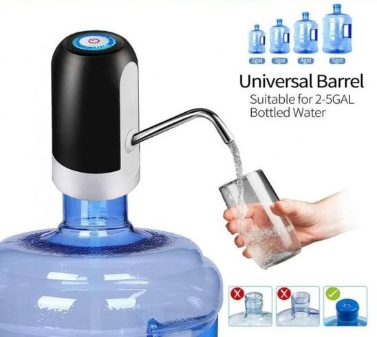 Электрическая помпа для бутилированной воды Automatic water dispenser с подсветкой на бутыль 19 л Черный, Черный
