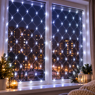 Светодиодная гирлянда-сетка 1,5&times;1,5м, 120 LED 8 режимов Белый