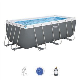 Бассейн каркасный прямоугольный в комплекте Power Steel 13'6" x 6'7" x 48"/4.12m x 2.01m x 1.22m Rectangular Pool Set 56457