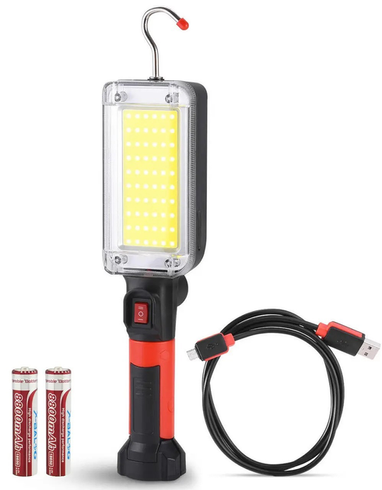 Мощный фонарь аккумуляторный ZJ-8859 Pro COB 20Ват с магнитом и крючком для подвешивания