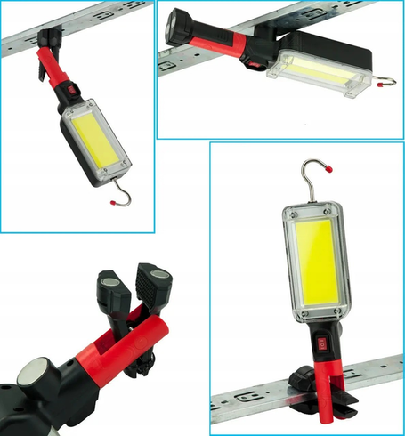 Мощный фонарь аккумуляторный ZJ-8859 Pro COB 20Ват с магнитом и крючком для подвешивания