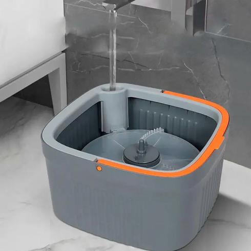 Комплект швабра с ведром для мытья полов Mop with bucket , с отжимом / Складная швабра