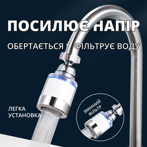 Аэратор насадка на кран-смеситель Faucet Splash Head поворотная для экономии воды с фильтром