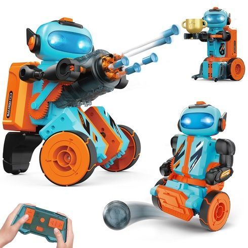 Конструктор Робот Kit 3в1 Футболист/Снайпер/Вратарь / Робот-игрушка Footballer/Sharpshooter/Gripper, 220 деталей Бирюзовый