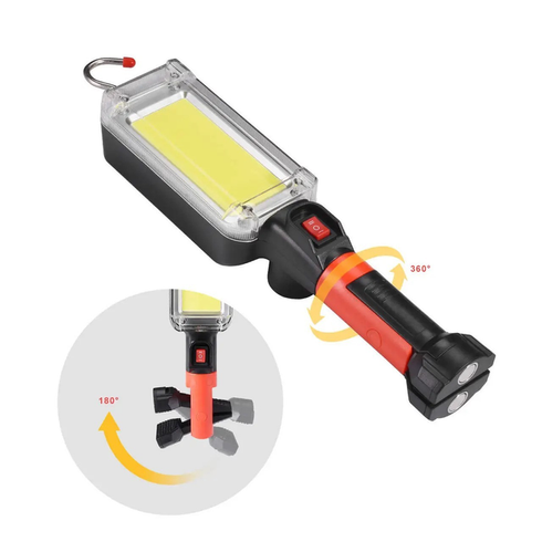 Мощный фонарь аккумуляторный ZJ-8859 Pro COB 20Ват с магнитом и крючком для подвешивания
