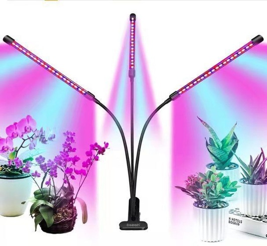 Светодиодная фитолампа Grow Light для выращивания растений, рассады Полный спектр 3 головы
