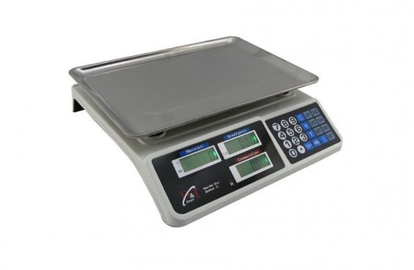 Ваги торговельні електронні D&t Smart DT-809 до 50 кг два дисплеї продавець/покупець, Білий