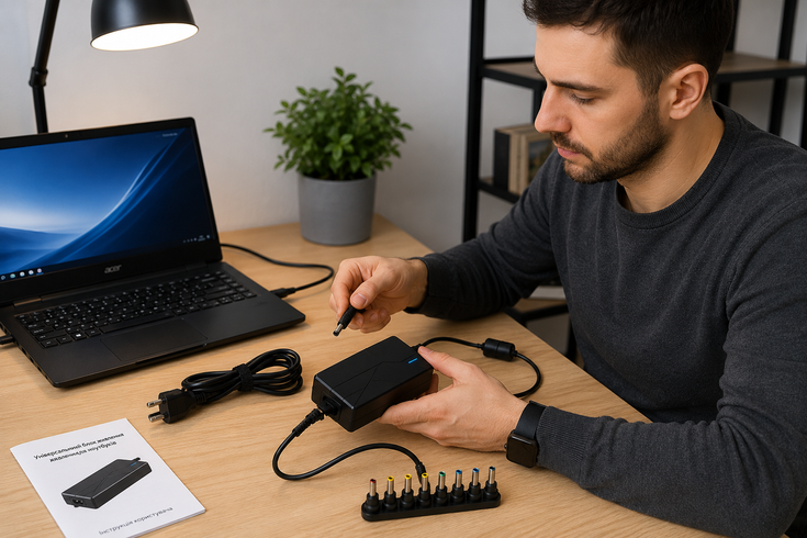 Адаптер универсальный для laptop 120W / Универсальный блок питания для ноутбуков / Зарядное устройство для ноутбука