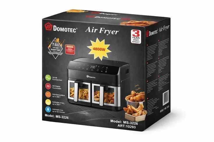Аерофритюрниця DOMOTEC Air Fryer MS-3226, 4800 Вт  13 л