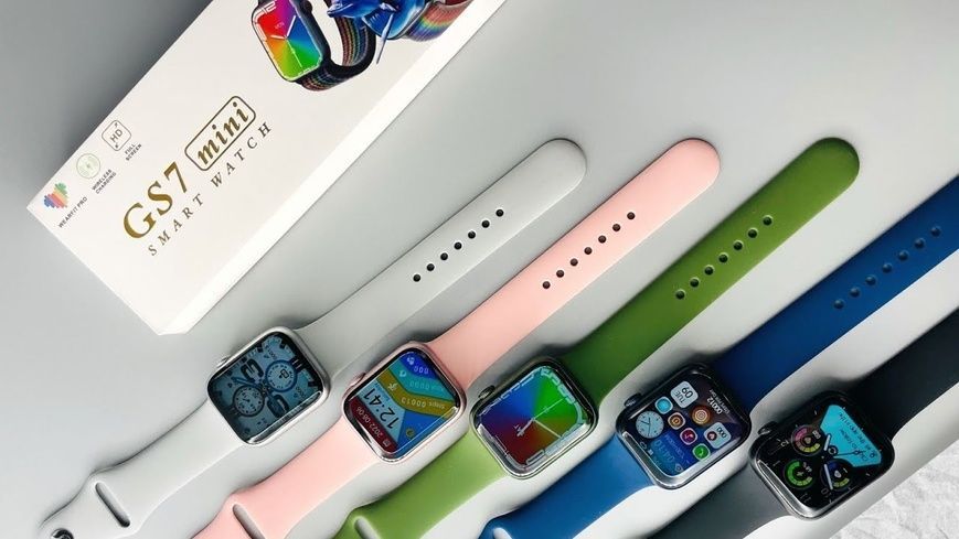 синій Смарт-годинник Smart Watch GS7 MINI 41 мм, Фітнес годинник з тонометром та пульсоксиметром