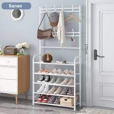 Универсальная вешалка для одежды New simple floor clothes rack 5 полок белая