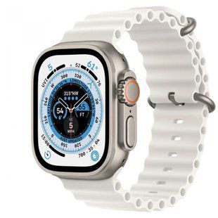 Смарт  часы Белые L8 Ultra Max 49 mm 1:1 Apple Watch! AMOLED.Премиум качество. Есть винты и фиксатор ремешка