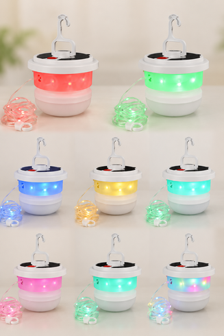 Кемпинговый фонарь с солнечной батареей RGB WITH 10M LED STRIP BL YX669 / Подвесная лампа для кемпинга / Светильник солнечной панелью