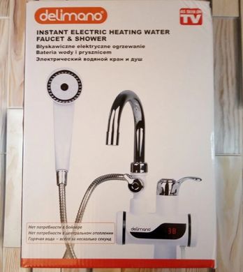 Проточный водонагреватель Delimano Water Heater мгновенный нагреватель воды Делимано мини бойлер