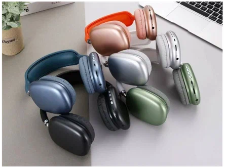 Бездротові зелені повнорозмірні навушники Bluetooth Macaron P9 Max