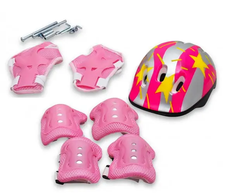 Роликовые Коньки розовые В Комплекте С Защитой Набор Maraton Combo M (34-37)