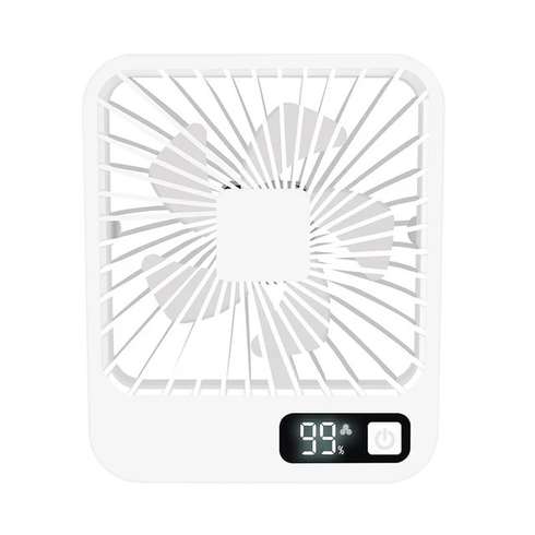 Портативний вентилятор з регулюванням на 180&deg; та дисплеєм USB White