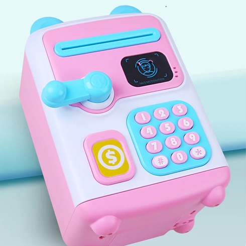 Электронная копилка-сейф с кодовым замком Face Recognition Money BOX Розовая