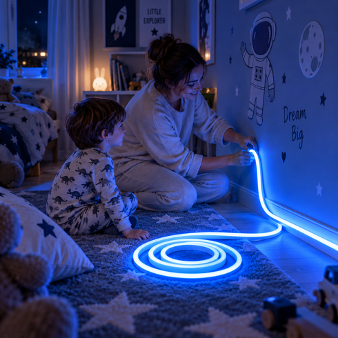 Силиконовая лента 2M / NEON светодиодная лента / Водонепроницаемая лента неон Синий