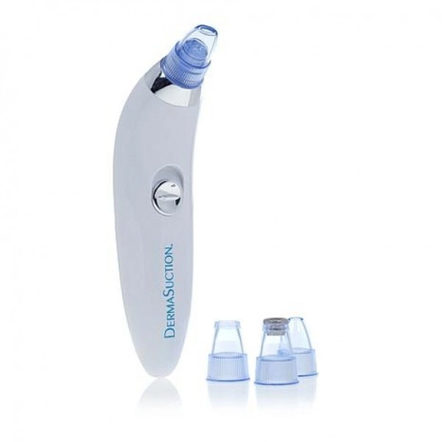 Вакуумний очисник Derma suction DS Vacuum для професійної чистки шкіри та пор обличчя - легкий компактний зручний прилад у використанні + 4 насадки, Білий, Білий