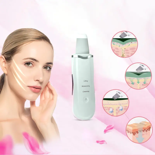 Ультразвуковой скраббер портативный для чистки лица Face Cleaner