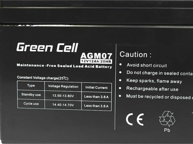 Аккумуляторная батарея Greencell AGM 12V 12Ah