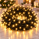 Гирлянда-нить 50 м, 500 LED, черный ПВХ-провод Теплый белый / Гирлянда мерцающий свет, разноцветная, 220 В/LED-декор