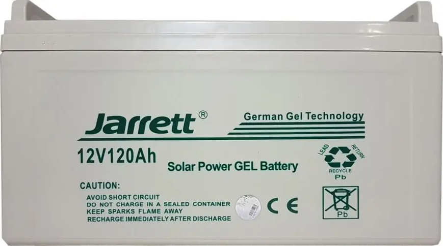 Гелевий акумулятор Jarrett 12V 120 Ah BATTERY GEL для котла та сонячних панелей