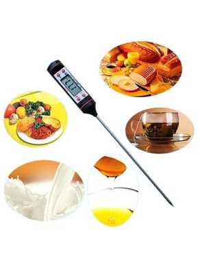 Термометр кухонный пищевой UFR цифровой электронный со щупом для мяса TP-101 черный original, Черный