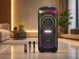 Портативная акустика ZXX-5505 / Переносная колонка LED-подсветкой USB/TF/FM/BT/AUX и микрофоном / Bluetooth колонка