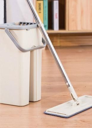 Швабра з відром і самовіджимом , Spin Mop Scratch Cleaning 360, швабра ледарка  6 л