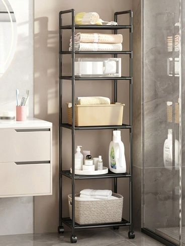 Полиця етажерка TVT-02 6 ярусів 170х42х32см Чорна