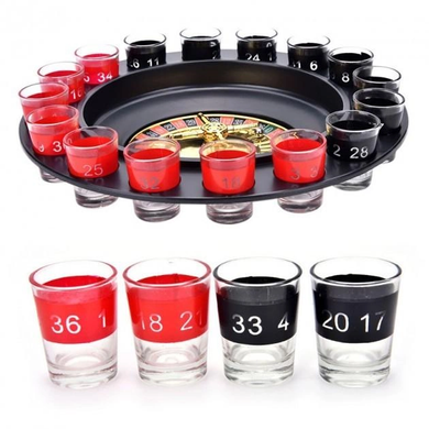 Рулетка зі стопками Drinking Roulette Set i3-90 алко рулетка казино на 16 чарок, Разноцветный
